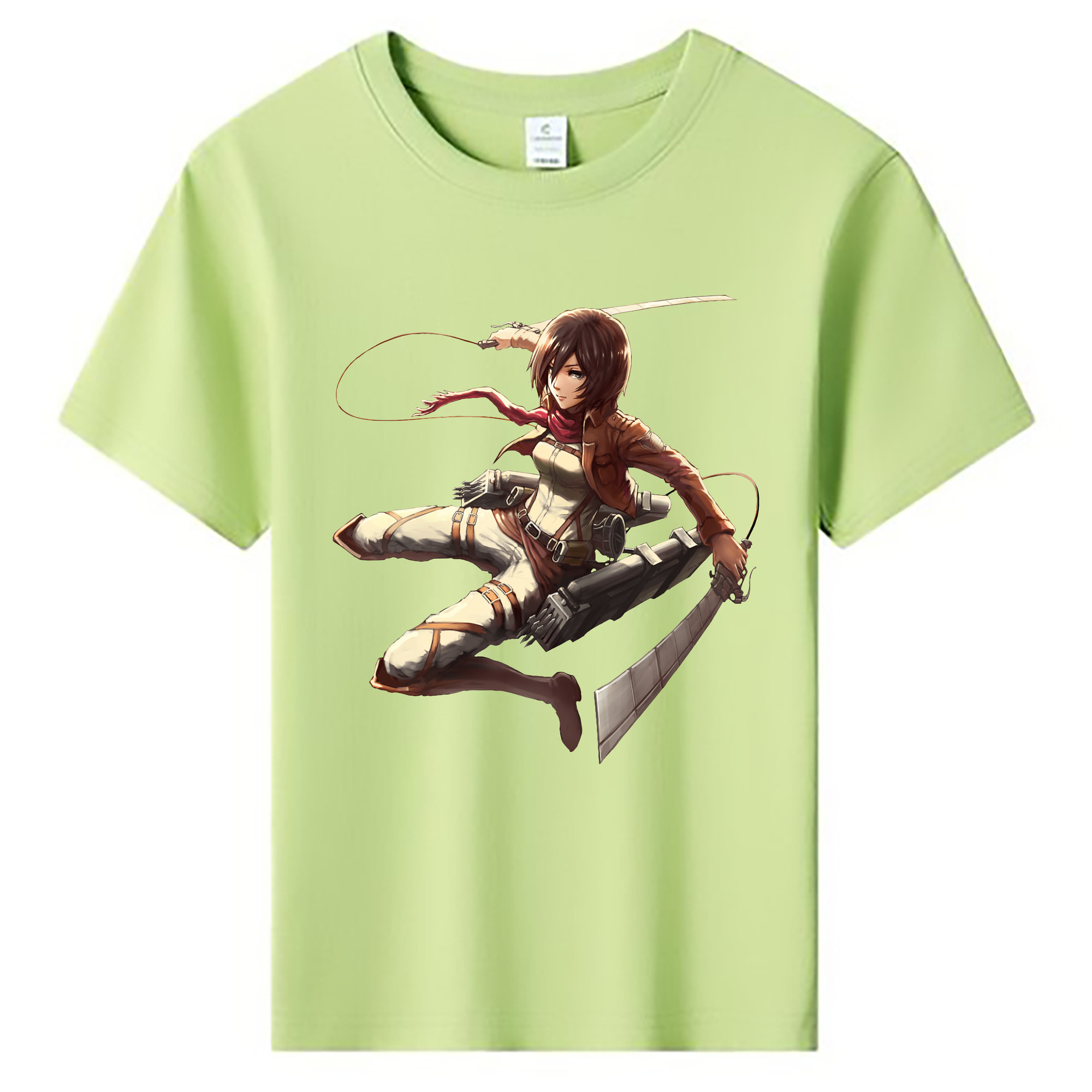 （画像用） 進撃の巨人 ミカサ·アッカーマン Attack on Titan Mikasa Ackerman 綿100％キッズTシャツ（フロントプリント）